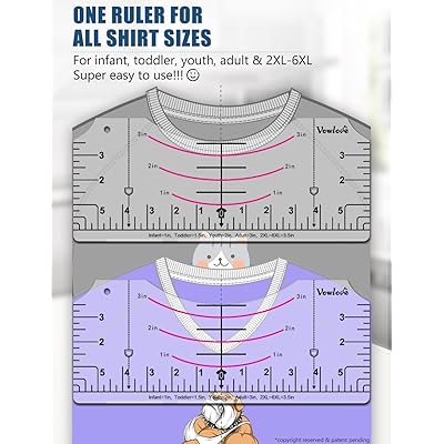 Upgraded Acrylic Tshirt Ruler for Heat Press, T-Shirt Measure Ruler Guide  Making Center Graphic Vinyl Embroidery Tee Shirt Rulers Alignment Tool