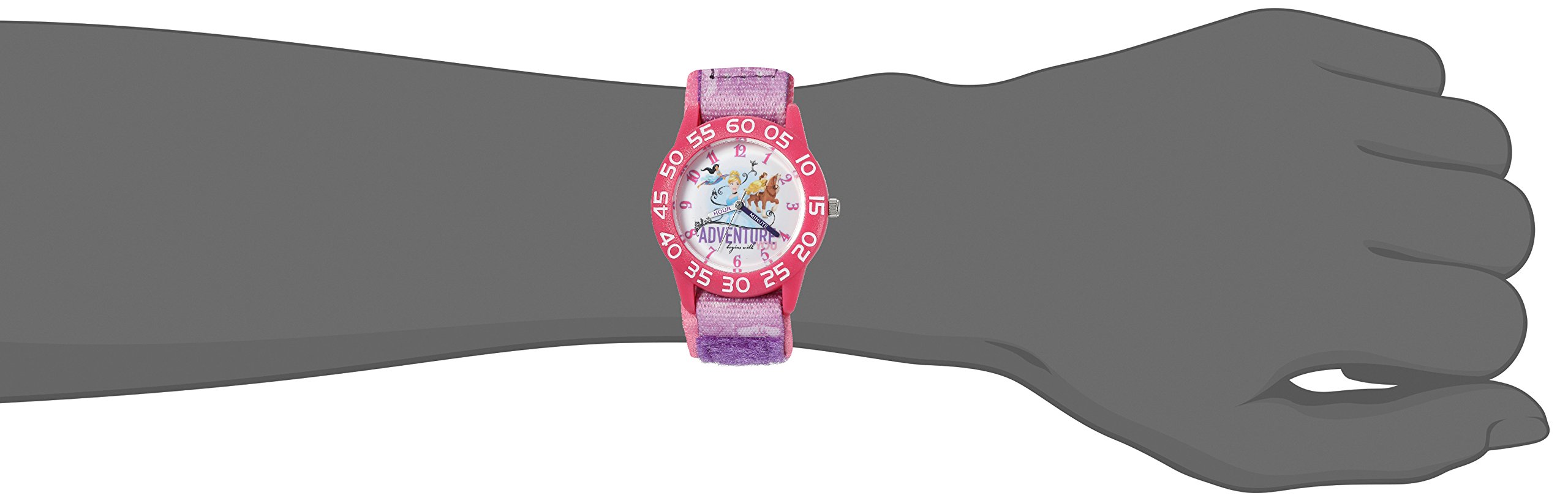 Disney Girl's 'Cinderella' Quartz Plastic and Nylon Watch, Color:Purple (Model: W002954)