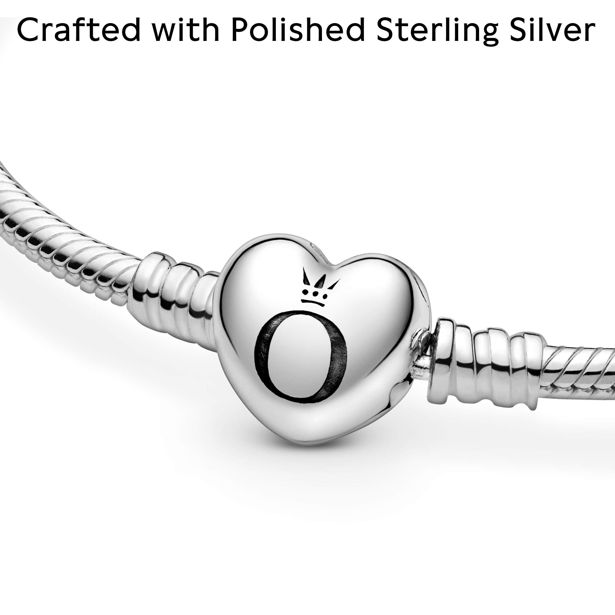 Heart Clasp Snake Chain Bracelet, 19cm | Pandora Moments