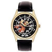 Beautiful Violin Art Circle of Fifths Music Notation Solid Brass Wrist Watch for Every Musician. Gold Finish.