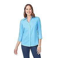 Foxcroft Women's Mary 3/4 Sleeve Stretch Solid Blouse