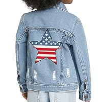 American Star Toddler Denim Jacket - Themed Jean Jacket - Bright Denim Jacket for Kids