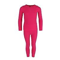 Fruit of the Loom Girl's Waffle Weave Top and Bottom Thermal Long Underwear Fuchsia