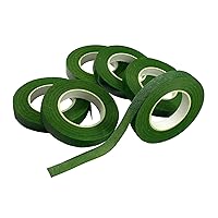 zYoung 6 Rolls Floral Tapes for Bouquet Stem Wrap and Florist Craft Projects Decorations（Dark Green）