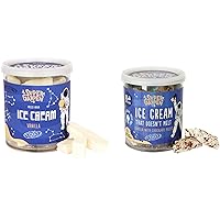 Super Garden Freeze Dried Ice Cream Vanilla Flavor (1.41oz) & Vanilla with Chocolate Pieces (1.41oz)
