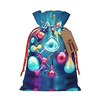 MyPiky Abstract Science Chemistry Illustration 3d Print Christmas Gift Bags,Gift Wrap Bags 8.3x11.8 Inch Storage Bag For Thanksgiving Party