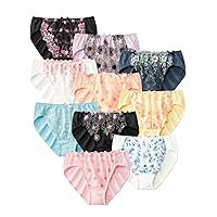 Nissen Women's Lace Panties, 100% Cotton, Set of 10, Regular, S, M, L, LL