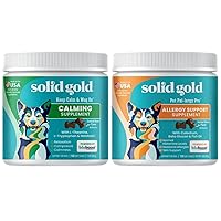 Solid Gold Calming Chews for Dogs 120 Count + Dog Allergy Relief Chews 120 Count