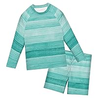 Moon Starry Sky Boys Rash Guard Sets Swimsuits with Long Sleeve Bathing Suit Rash Guards,3T