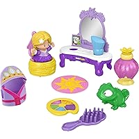 Little People Toddler Toy Disney Princess Get Ready with Rapunzel 10-Piece Playset for Pretend Play Ages 18+ Months