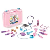 Pretend and Play Doctor Kit - 19 Piece Set, Ages 3+ Doctor Kit for Kids, Pink Doctor Costume, Toy Medical Kit, Toddler Social Emotional Learning Toys