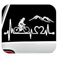 Girl Mountain Bike Bicycle Cycling Heartbeat Lifeline Decal Sticker for Car Window BG 522