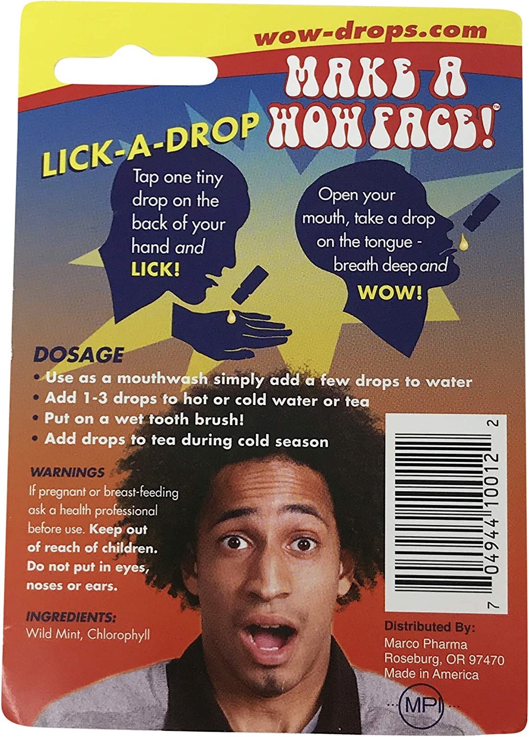 Wow Lick A Drops Breath Freshener, Peppermint, 0.34 oz (pack of 1