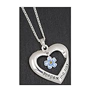 equilibrium Jewellery Silver Plated Forget Me Not Heart Necklace Gift Boxed
