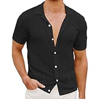 Plus Size Knit Polo Shirts for Mens Lapel Hollow Short Sleevedt Classic Casual Golf Blouse Button Down Fashion Solid Tops