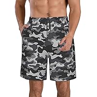 Abstract Camouflage Print Men's Beach Shorts Hawaiian Summer Holiday Casual Lightweight Quick-Dry Shorts