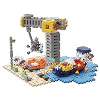 Mini Waffle City Port Construction Playset Includes 248 Flexible Blocks- Improves Fine Motor Skills-STEM STEAM Building Montessori Toys for Kids 3+