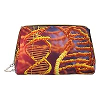 Dna Chain Photo Print Cosmetic Bags,Leather Makeup Bag Small For Purse,Cosmetic Pouch,Toiletry Clutch For Women Travel