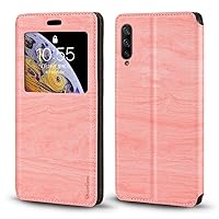 Vivo IQOO Case, Wood Grain Leather Case with Card Holder and Window, Magnetic Flip Cover for Vivo IQOO