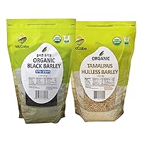 McCabe Organic Whole Barley Grain Duo - Organic Tamalpais Hulless & Organic Black Barley | USDA & CCOF Certified | Product of USA