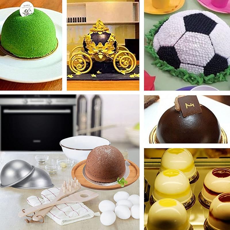 Amazon.com: Dhieong Set of 8 Cake Sphere Pan, 6.5 Inch Ball Cake Pan 3D  Sports Ball Cake Pan to Create Any Ball Shaped Cake, Anodized Aluminum  Hemisphere Pan Sphere Cake Pan DIY