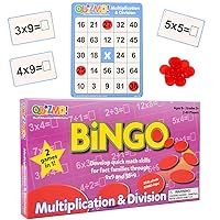 QUIZMO Multiplication & Division - Bingo Style Math Game - 2 Game Modes for Ages 8+ - Teach Basic Mathematics