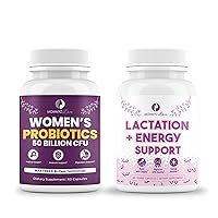Probiotics for Digestive Health, Vaginal Odor Control, Balanced pH, and Lactation Support with Organic Postnatal Vitamins for Increased Breast Milk Supply and Postpartum Energy Boost