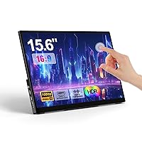 Portable Monitor Touchscreen 15.6'' 1080P FHD Laptop Travel Display USB C, IPS Gaming Monitor w/Cover, HDR Eye Care Screen, Plug&Play Suitable for PC MAC Phone Xbox PS4/5 Switch