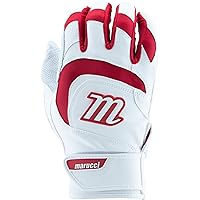 MARUCCI Signature Youth Batting Glove V4, White/RED, Youth Small