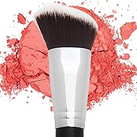 Angled Blush Brush for Cheeks – Bronzing Brush for Liquid, Cream, Mineral Powder Makeup Bronzer Contour Brush, Synthetic Kabuki Brush by Beauty Junkees