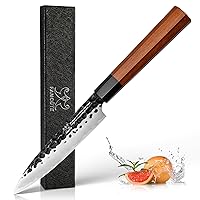 5 inch Utility knife, 3 Layer 9CR18MOV Clad Steel w/octagon Handle Fruit Knife for Carving & Paring