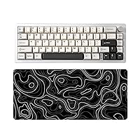 YUNZII AL66 Wireless Mechanical Keyboard(Milk Switch, Silver) Keynovo Gaming Mouse Pad(35.4'' x 15.7'', Black Topographic)