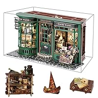 Magic Shop Dollhouse with Dust Cover, DIY Miniature Dolls House Furniture Kit, 1:24 Scale Creative Gift for Children Teen Birthday Gift