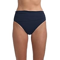 Island Goddess Banded Mid Waist Pant Bikini Swimsuit Bottom