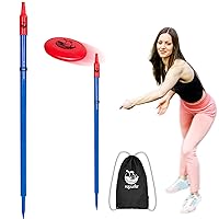 ropoda Outdoor Games - Flying Disc Game Set, Fun Bottle Drop Yard Games with Friend and Family, Portable Disc Toss Game for Lawn and Beach with Thicker Pole (Polish Horseshoes)-Choose Standard or Pro