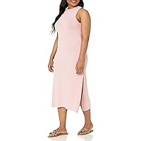 The Drop Women's Gabriela High Neck Cut-in A-line Side-Slit Maxi Sweater Dress