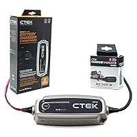 CTEK (40-206) MXS 5.0-12 Volt Battery Charger and Maintainer and (56-382) Indicator Eyelet