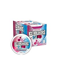 ICE BREAKERS Duo Fruit Plus Cool Raspberry Sugar Free Mints Tins, 1.3 oz (8 Count)