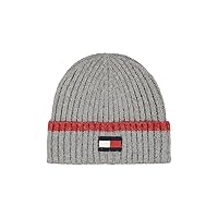 Tommy Hilfiger Rubber Flag Patch Tipped Rib Cuff Hat mens