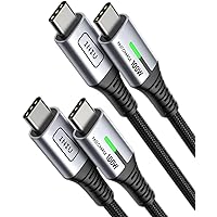 INIU USB C to USB C Cable, (6ft, 2-Pack) 100W USB C to C Fast Charging Cable, Braided Type C Charger Cable USB C Cord for iPhone 15 Pro Max Samsung Galaxy S21 S10 S9 Note 10 MacBook iPad Kindle etc.