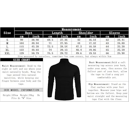 Poriff Men's Casual Turtleneck Slim Fit Basic Tops Lightweight Pullover Sweater