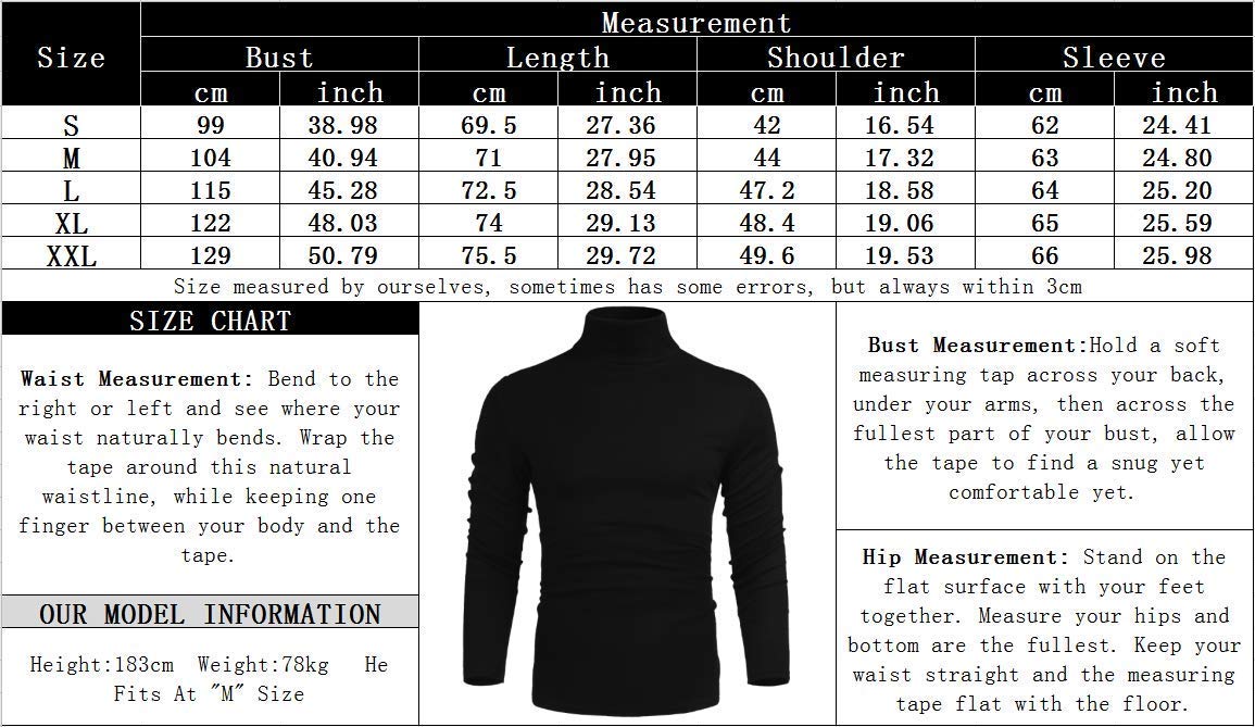 Poriff Men's Casual Turtleneck Slim Fit Basic Tops Lightweight Pullover Sweater