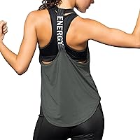 HomyComy Women Workout Tank Tops Racerback Yoga Shirts Sleevless Athletic Vest for Fitness Running