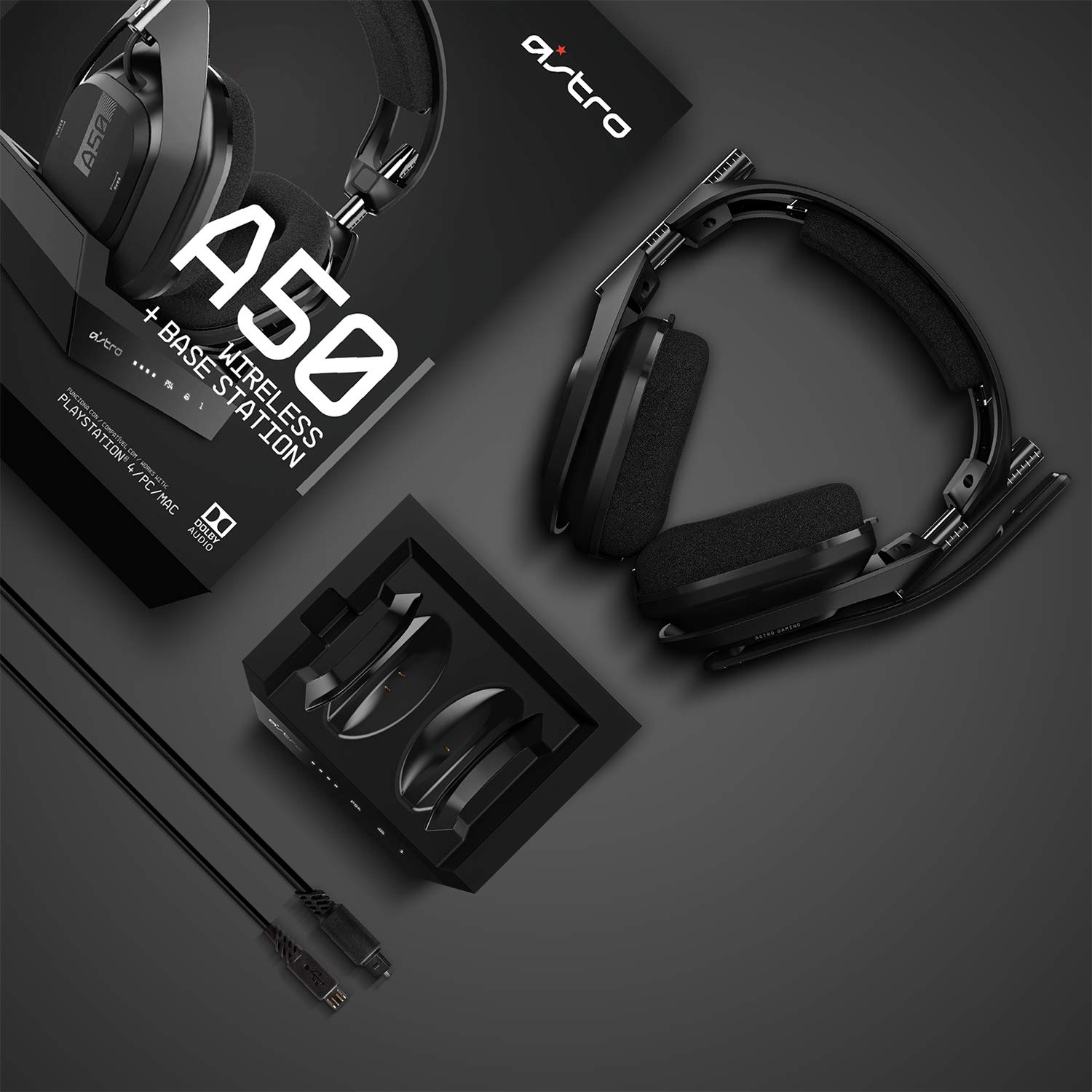 ASTRO Gaming A50 Wireless Headset + Base Station Gen 4 - Compatible With PS5, PS4, PC, Mac - Black/Silver