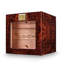 Cigar Box,Humidors, Cigar Humidor, Desktop Cigar Humidor, Decorative Box, Cigar Box with Hygrometer and Humidifier, Cedesktop Cigar Humidor, Cigar Accessory Men - Holds 50-100