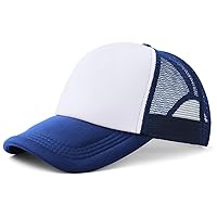 10pcs Polyester Mesh Cap Sublimation Blank Mesh Hat Adjustable Unisex Adult Trucker Caps Hat for Heat Press and DTF Printing Custom DIY (Royal Blue)