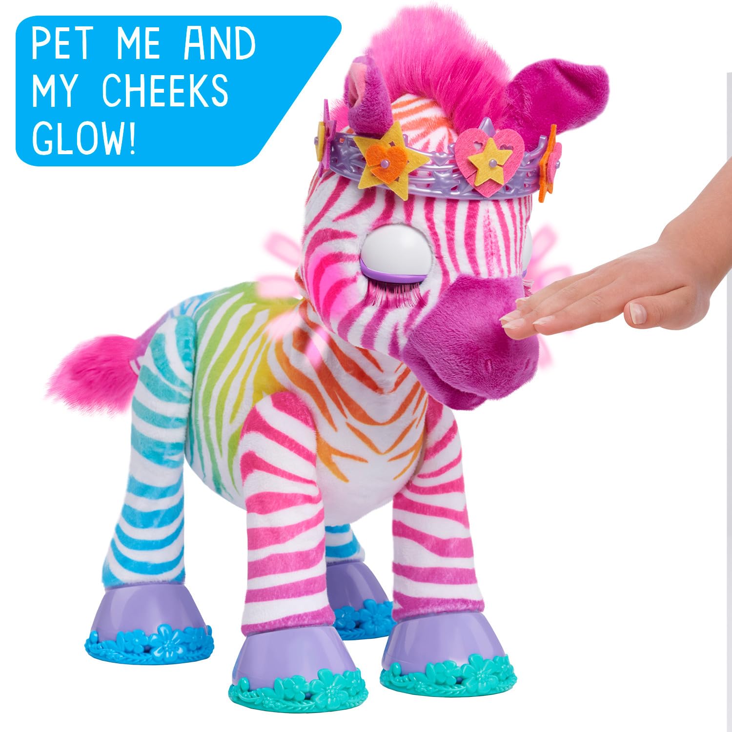 FurReal Zenya My Rainbow Zebra, Kids Toys for Ages 4 Up by Just Play