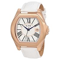 Women's 80008-RG-02-WH Adore White/Rose Gold-Tone Leather Watch