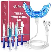 Teeth Whitening Kit with LED Light for Sensitive Teeth, Fast Results for Teeth Whitening at Home, Carbamide Peroxide Teeth Whitening Gel Helps Remove All Kinds of Stain