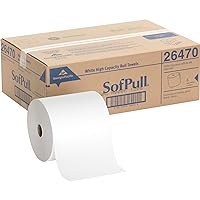 SofPull High-Capacity Recycled Paper Towel Roll by GP PRO (Georgia-Pacific), White, 26470, 1000 Linear Feet Per Roll, 6 Rolls Per Case, Green